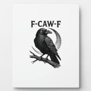 Lustige F-Caw-F-Krähe Retro-Grafik Fotoplatte