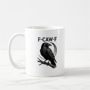 Lustige F-Caw-F Krähe Retro-Grafik Kaffeetasse