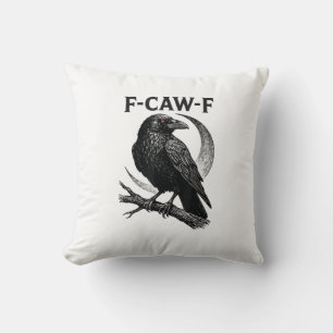 Lustige F-Caw-F Krähe Retro-Grafik Kissen