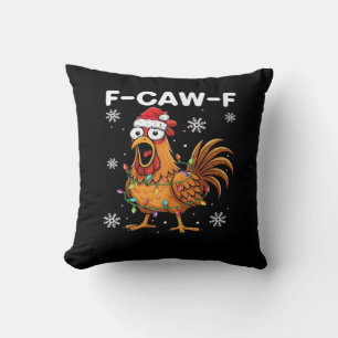 Lustige F-Caw-F Weihnachts-Huhn Klassiker Kissen