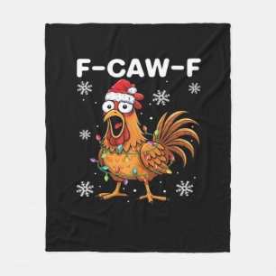Lustige F-Caw-F Weihnachts-Hühnchen-Klassiker Fleecedecke