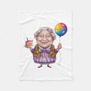 Lustige Fahrrad-Oma-Geburtstagsfeier-Kunst Fleecedecke