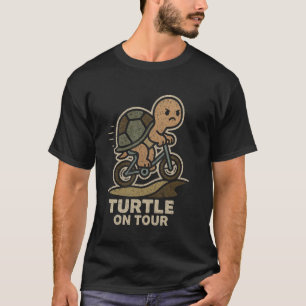 Lustige Fahrrad-Schildkröte auf Tour Radfahren T-Shirt