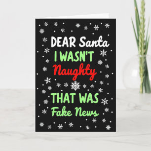 Lustige Fake-News-Schwarze-Liste-Weihnachtskarte Karte