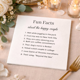 Lustige Fakten Hochzeitsservietten Personalisiert Serviette
