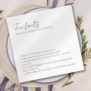 Lustige Fakten Minimalistische Schrift Hochzeit Serviette
