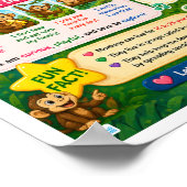 Lustige Fakten über Affen für Kinder Poster (Ecke)