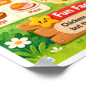 Lustige Fakten über Hühner für Kinder Poster (Ecke)