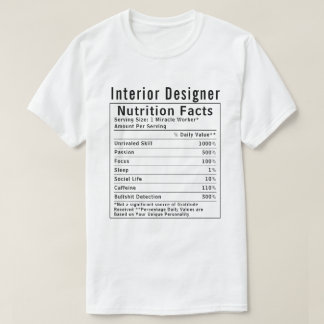Lustige Fakten zur Ernährung von Innenarchitekten T-Shirt