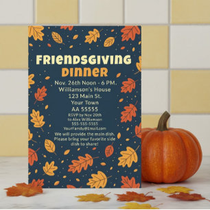 Lustige fallende Blätter Friendsgiving-Karte Feiertagskarte