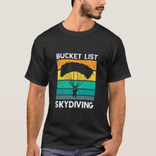 Lustige Fallschirmspringen-Eimerliste Vintage Retr T-Shirt