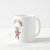 Lustige Fallschirmspringende Katze Kaffeetasse (VorderseiteRechts)