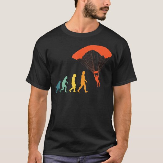 Lustige Fallschirmspringer Evolution Retro Fallsch T-Shirt (Vorderseite)