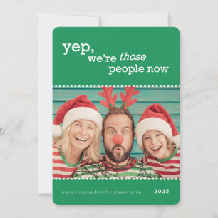 Lustige Familienfoto-Weihnachtskarte Feiertagskarte
