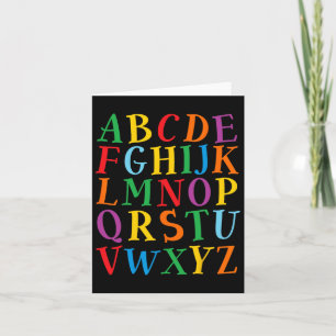 Lustige Farb-Buchstaben Alphabet Lernen ABC Kinder Karte