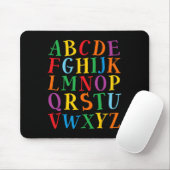 Lustige Farb-Buchstaben Alphabet Lernen Abcs Kinde Mousepad (Mit Mouse)