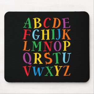 Lustige Farb-Buchstaben Alphabet Lernen Abcs Kinde Mousepad