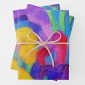 lustige, farbenfrohe Aquarellmuster Geschenkpapier Set (Beispiel)