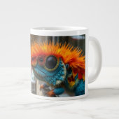 Lustige farbenfrohe Eidechse Jumbo-Tasse (Vorderseite Rechts)