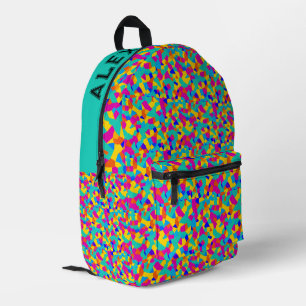 Lustige farbenfrohe geometrische Regenbogen-Abstra Bedruckter Rucksack