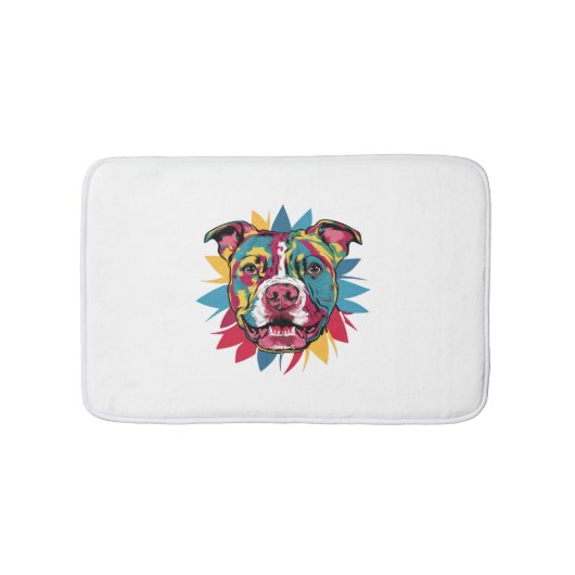 lustige, farbenfrohe Hundekugel Badematte (Vorderseite)