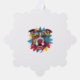 lustige, farbenfrohe Hundekugel Ornament Karte