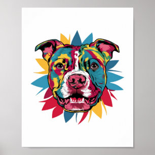 lustige, farbenfrohe Hundekugel Poster