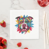 lustige, farbenfrohe Hundekugel Serviette (Beispiel)