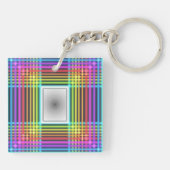 lustige, farbenfrohe Neonleuchten auf Acrylglas-Sc Schlüsselanhänger (Rückseite)