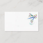 lustige, farbenfrohe whimsical scissors kunst auf  visitenkarte (Rückseite)