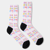 Lustige Farbige Träumerische Zitat-Farbspritzer Re Socken (Rechts)