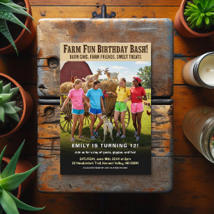 Lustige Farm-Geburtstagsfeier Postkarte