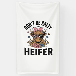 Lustige Färse Kuh Floral Schmetterling Vintage Des Banner