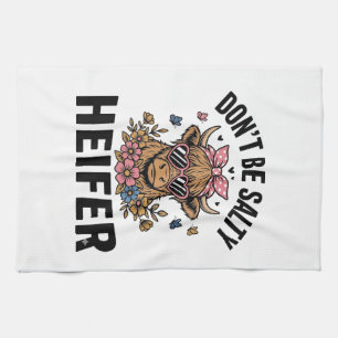Lustige Färse Kuh Floral Schmetterling Vintage Des Geschirrtuch