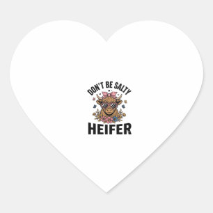 Lustige Färse Kuh Floral Schmetterling Vintage Des Herz-Aufkleber