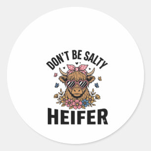 Lustige Färse Kuh Floral Schmetterling Vintage Des Runder Aufkleber