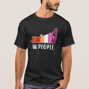 Lustige faule Katze Ew Leute mit lesbischen Pride- T-Shirt