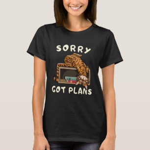 Lustige faule Katze Sorry Hat Pläne Relax Humor T-Shirt