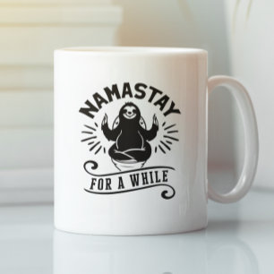 Lustige Faultier-Badezimmer-Humor Namastay Kaffeetasse
