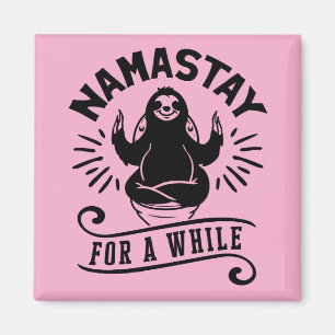 Lustige Faultier-Badezimmer-Humor Namastay Magnet
