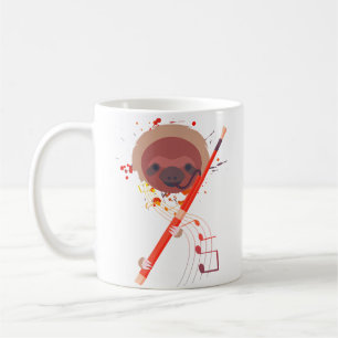 Lustige Faultier, die das Fagottmusik-Orchester sp Kaffeetasse