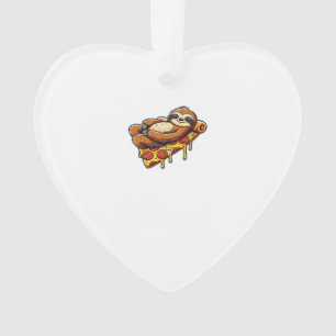 Lustige Faultier essen Pizza, Kawaii Tierliebhaber Ornament