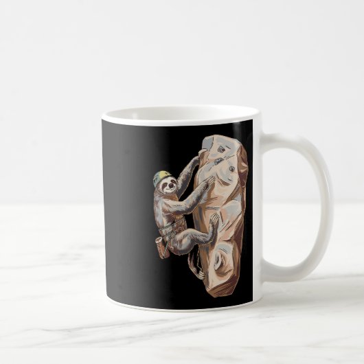 Lustige Faultier-Felskletter-Cartoon Kaffeetasse (Rechts)