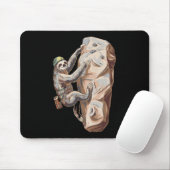 Lustige Faultier-Felskletter-Cartoon Mousepad (Mit Mouse)