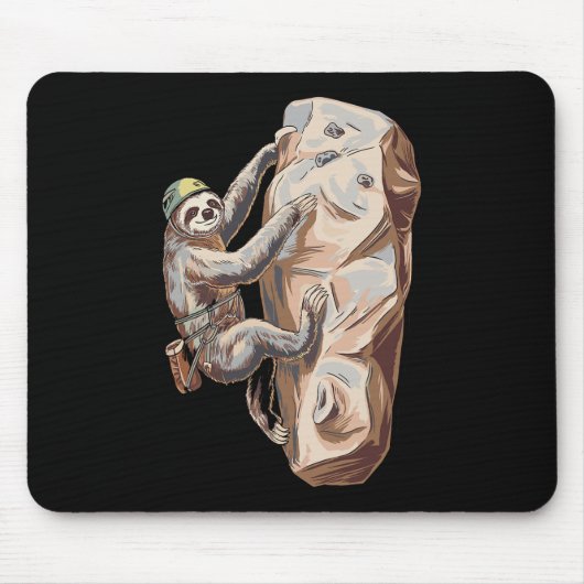 Lustige Faultier-Felskletter-Cartoon Mousepad (Vorne)