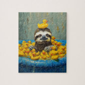 Lustige Faultier-Gummiente Pool-Puzzle Puzzle (Vertikal)