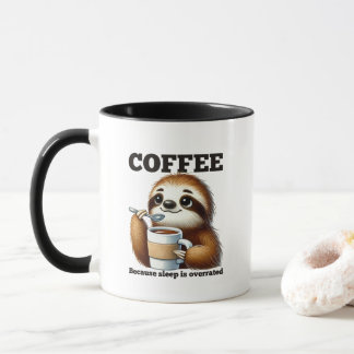 Lustige Faultier-Kaffee-Schlaf-Wort-Kunst  Tasse