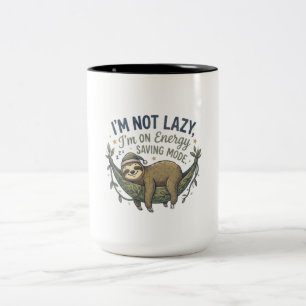 Lustige Faultier-Kaffeetasse   Energiesparmodus Fa Zweifarbige Tasse