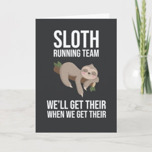 Lustige Faultier Laufteam Karten Humor Tiere