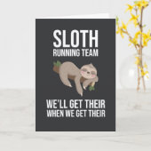 Lustige Faultier Laufteam Karten Humor Tiere (Gelbe Blume)